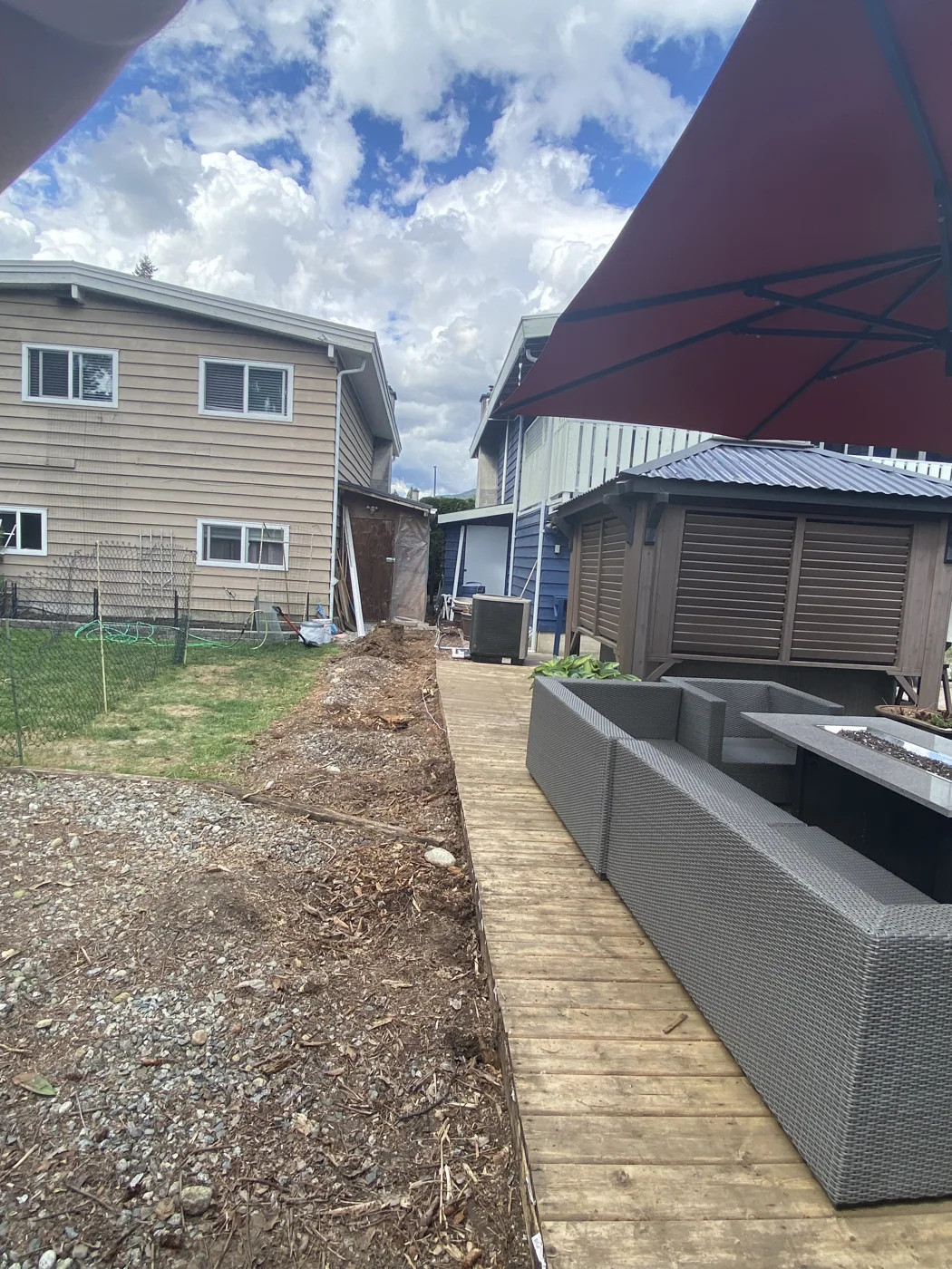 Backyard after fence removal