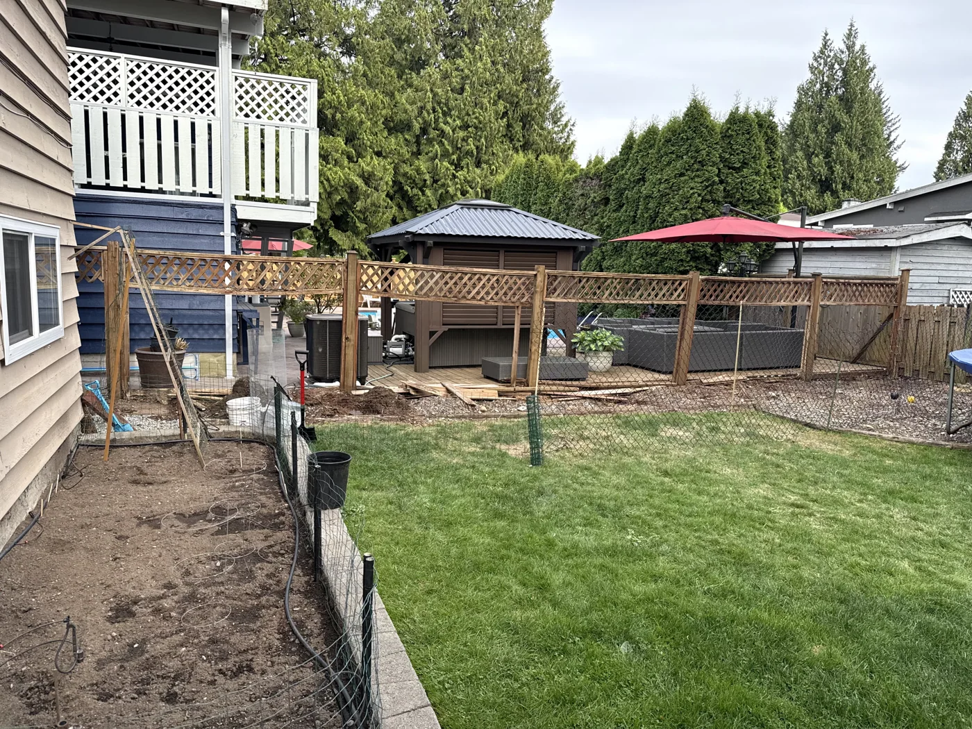 Backyard before fence removal